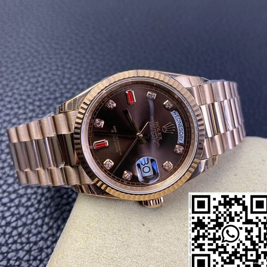 Gold 118235 EW Factory Rolex Rose Day Date 1007